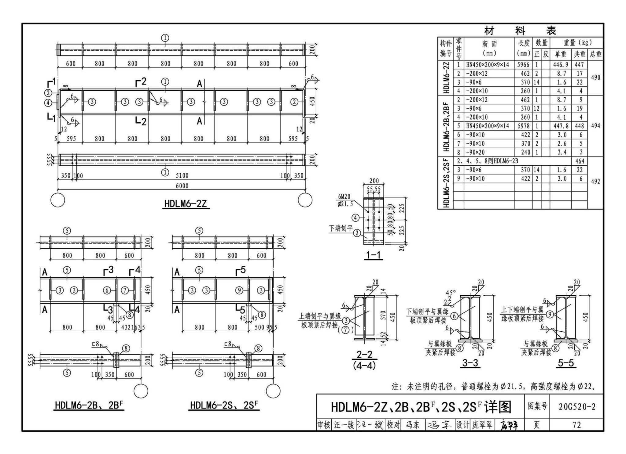 G520-1~2(2020年合订本)--钢吊车梁（6m~9m）（2020年合订本）