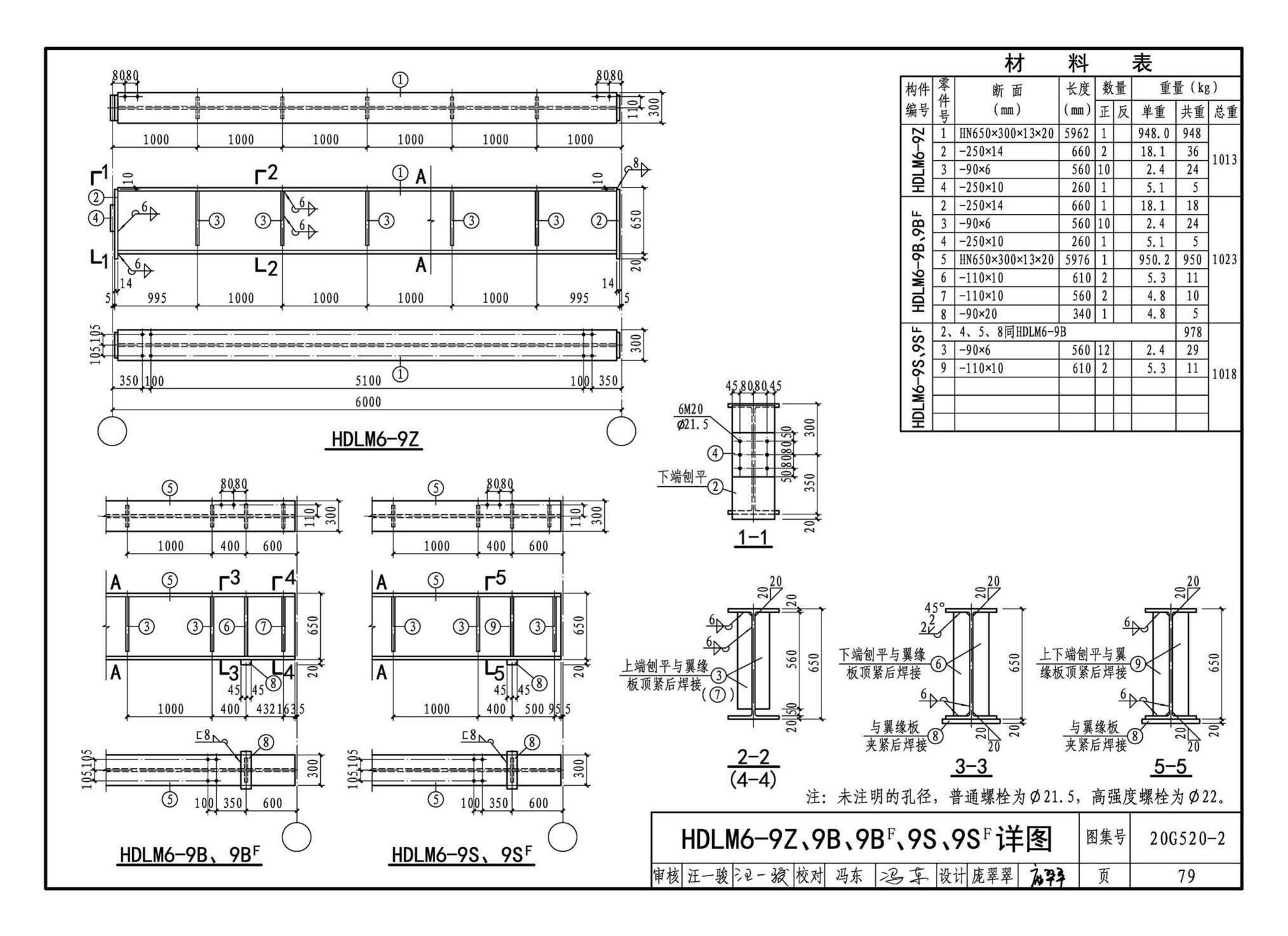 G520-1~2(2020年合订本)--钢吊车梁（6m~9m）（2020年合订本）