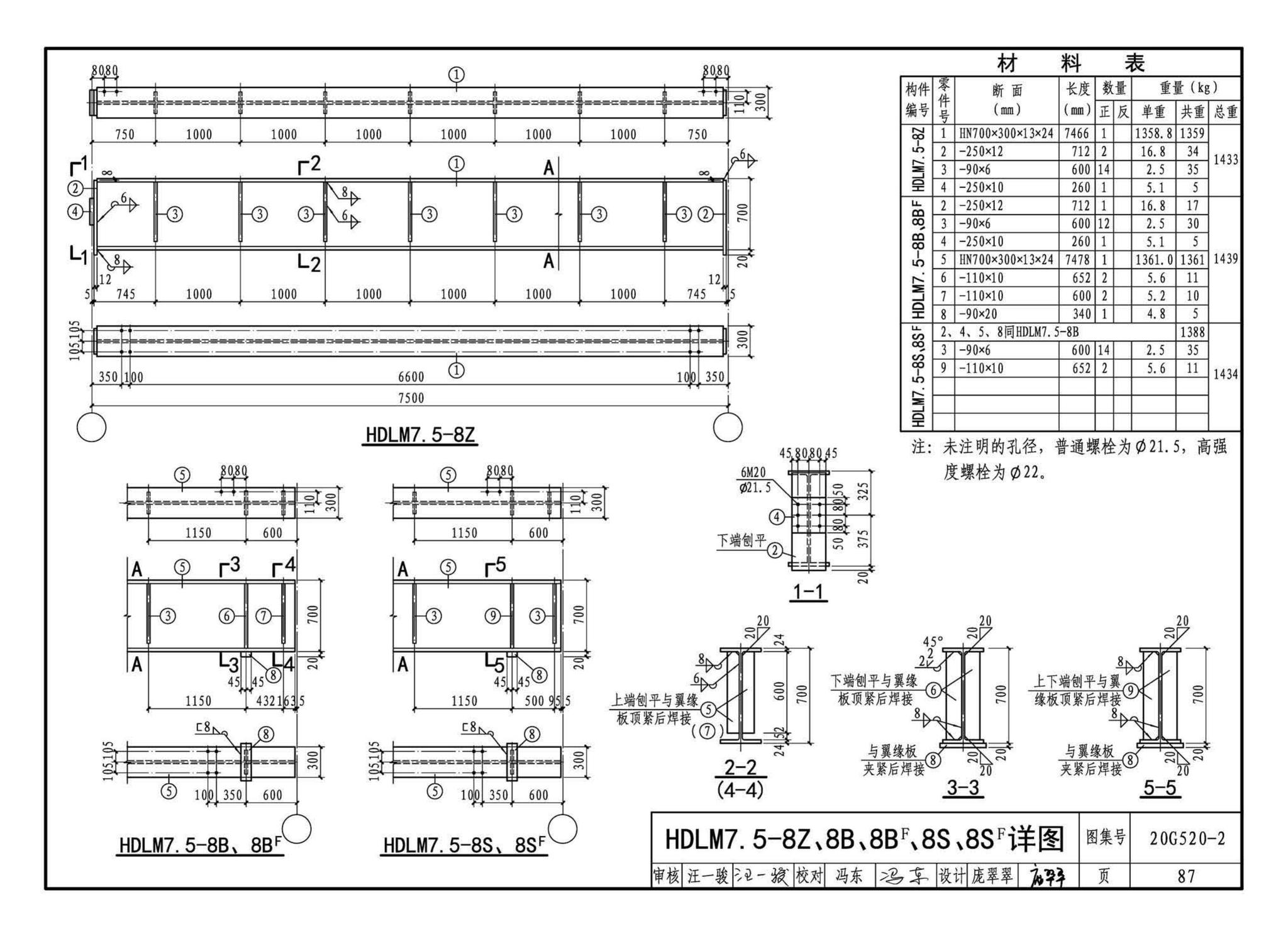 G520-1~2(2020年合订本)--钢吊车梁（6m~9m）（2020年合订本）