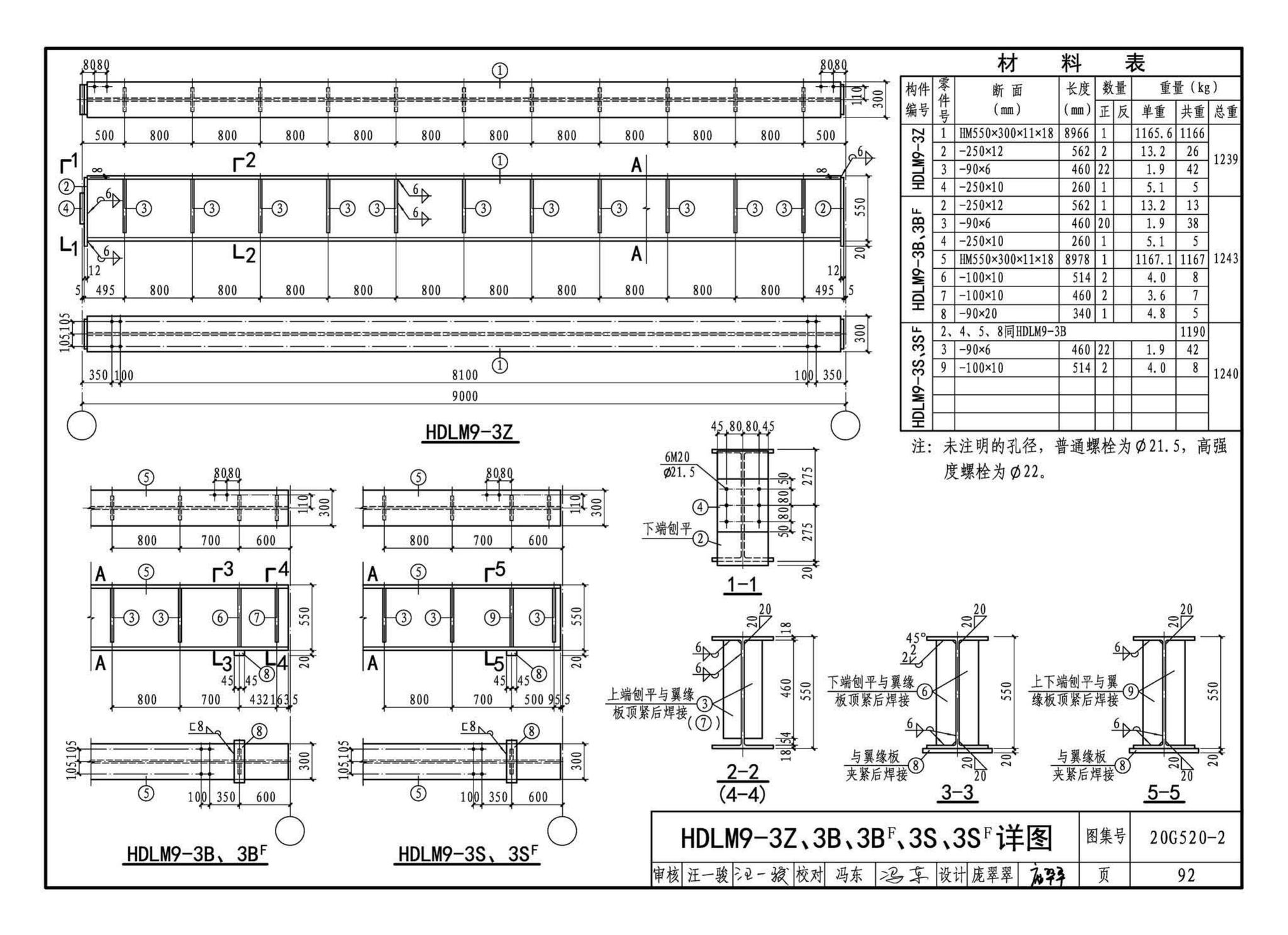 G520-1~2(2020年合订本)--钢吊车梁（6m~9m）（2020年合订本）