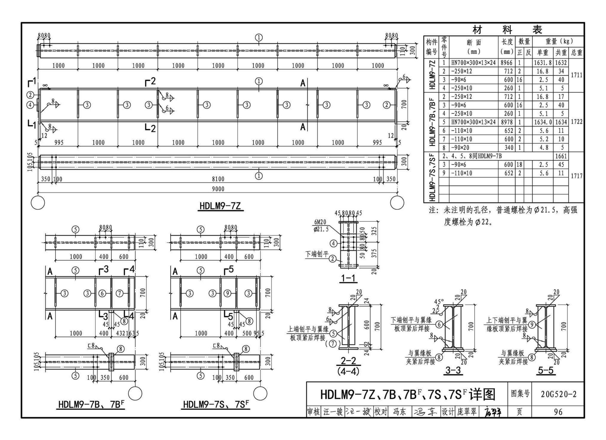 G520-1~2(2020年合订本)--钢吊车梁（6m~9m）（2020年合订本）