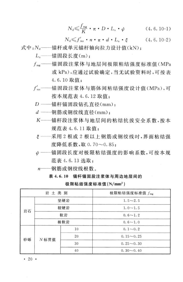 GB50086-2015--岩土锚杆与喷射混凝土支护工程技术规范