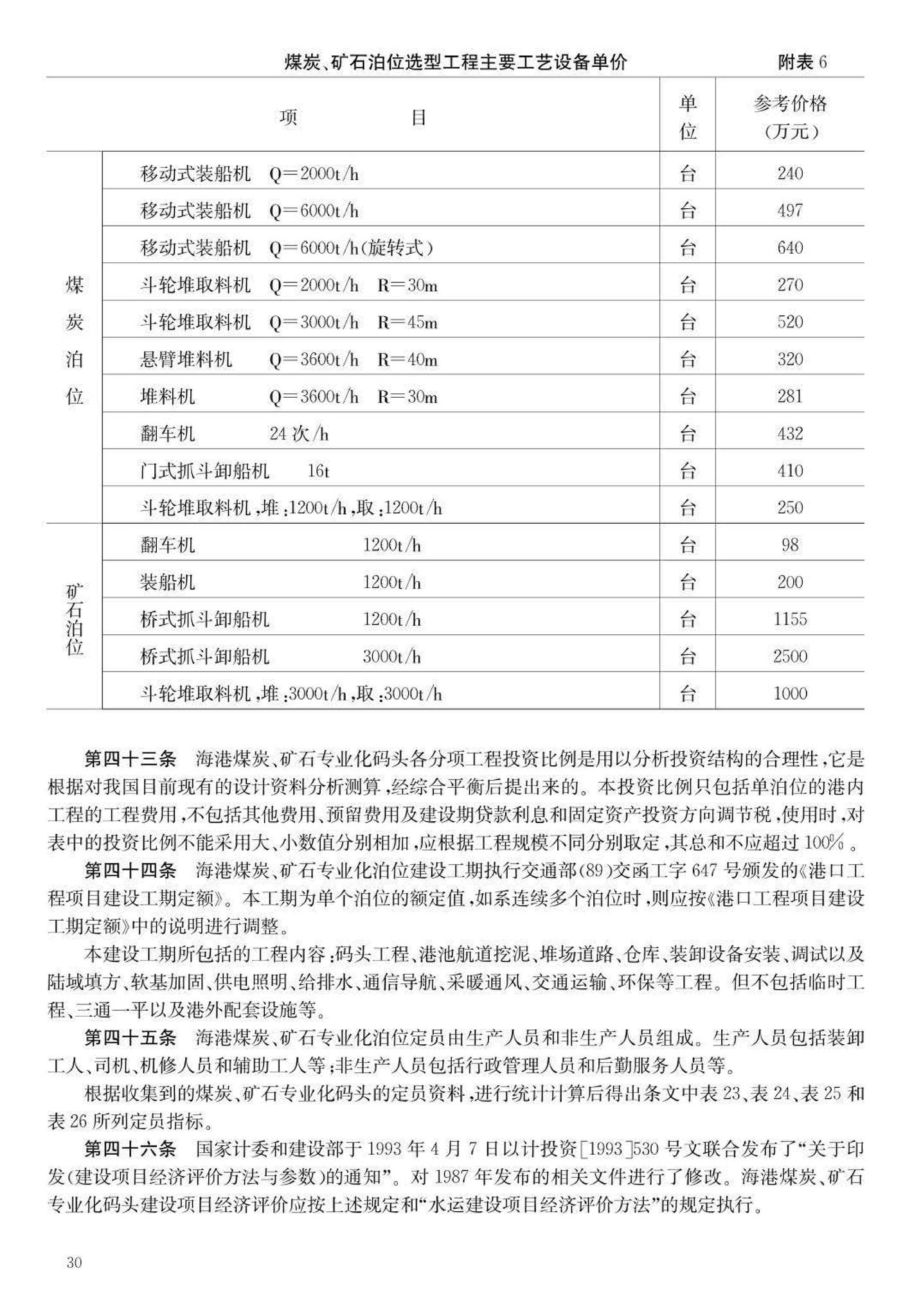 JB-UN048-1995--海港煤炭、矿石专业化码头建设标准