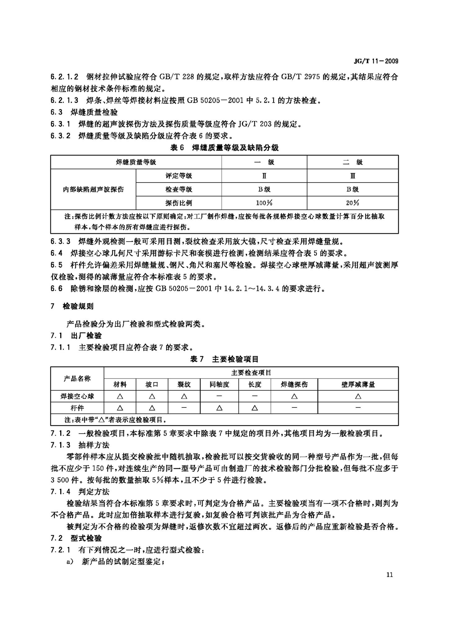 JG/T11-2009--钢网架焊接空心球节点