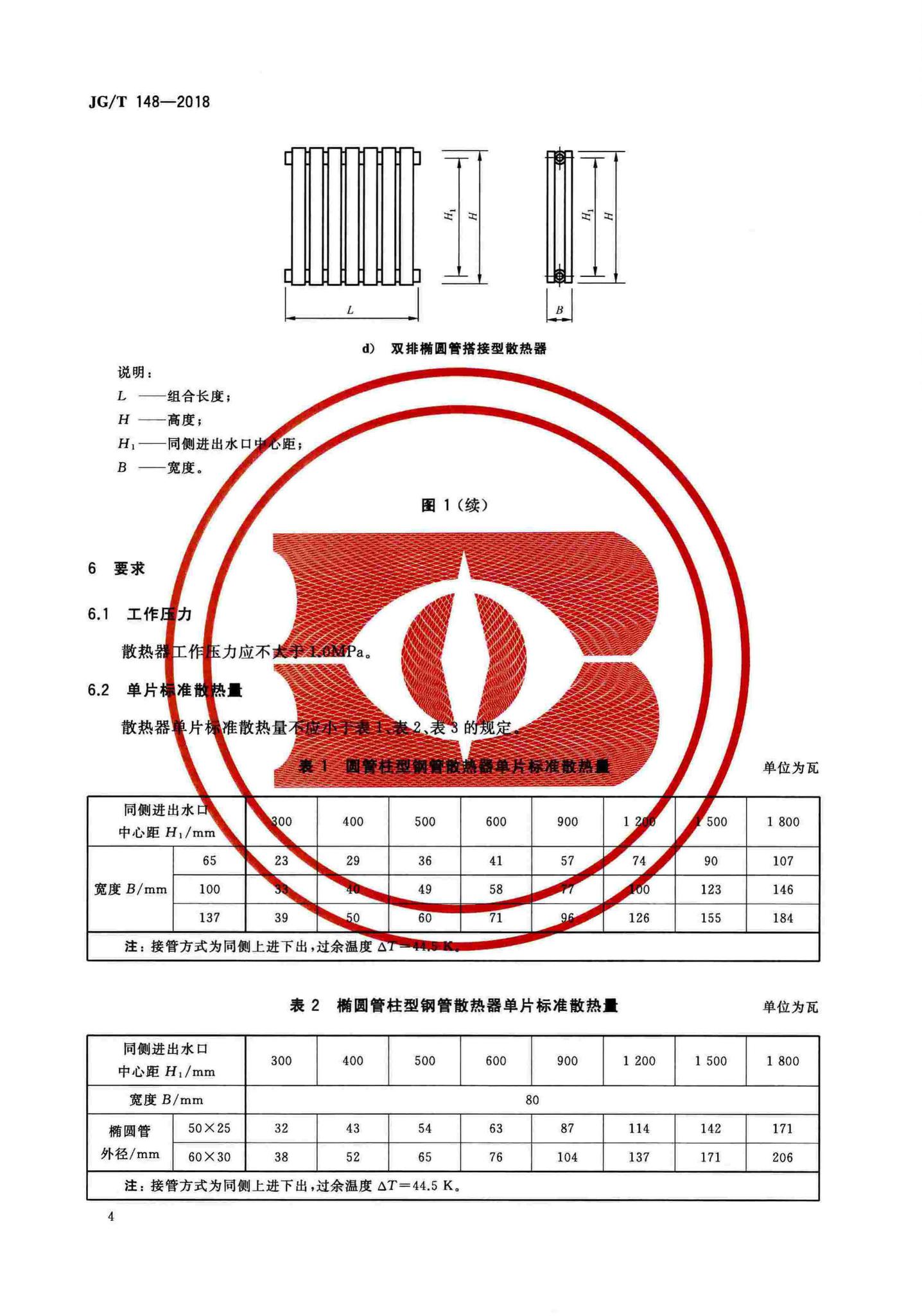 JG/T148-2018--钢管散热器