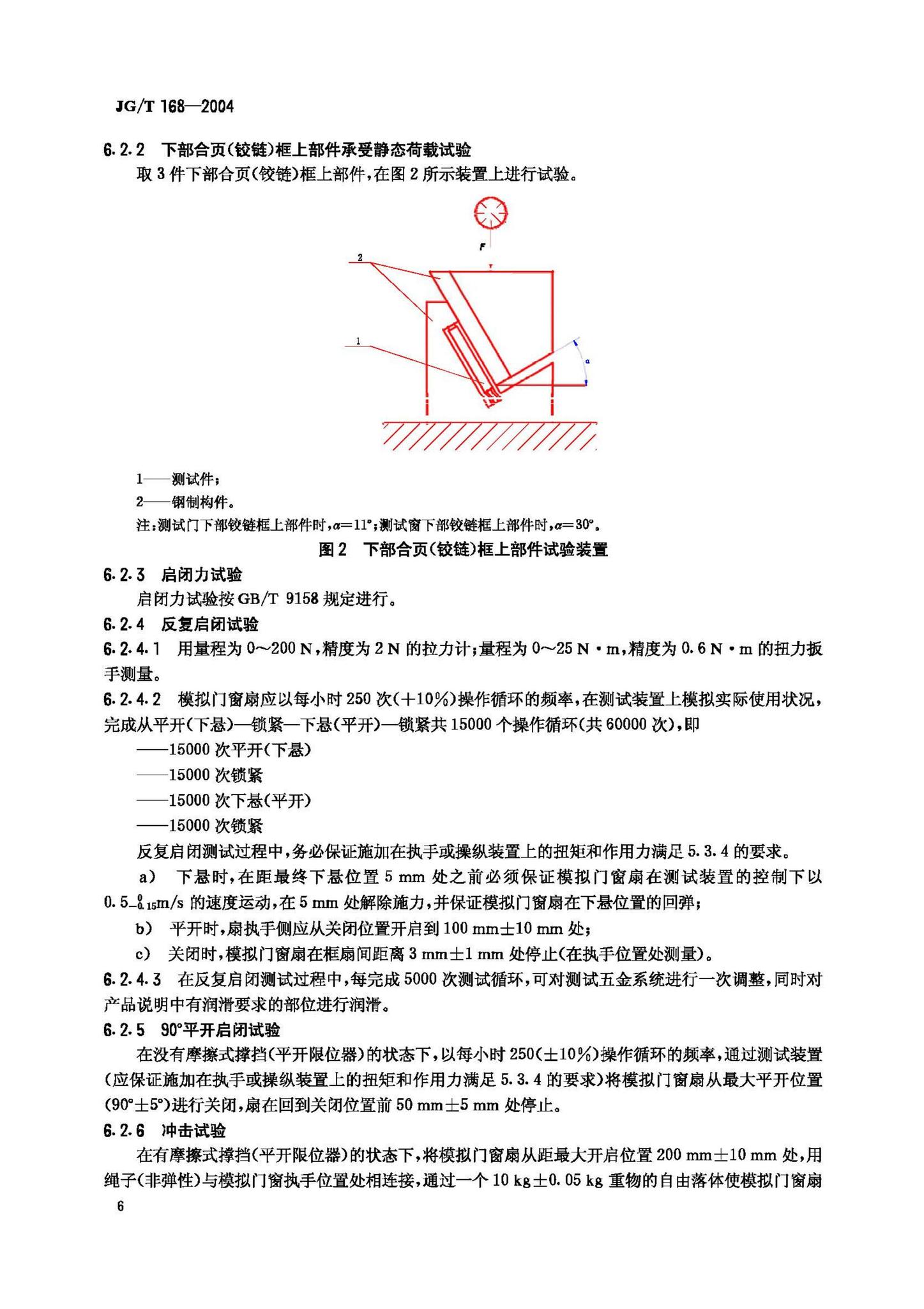 JG/T168-2004--建筑门窗内平开下悬五金系统