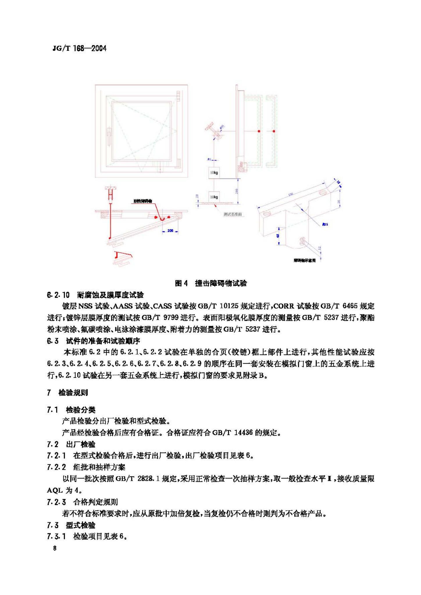 JG/T168-2004--建筑门窗内平开下悬五金系统