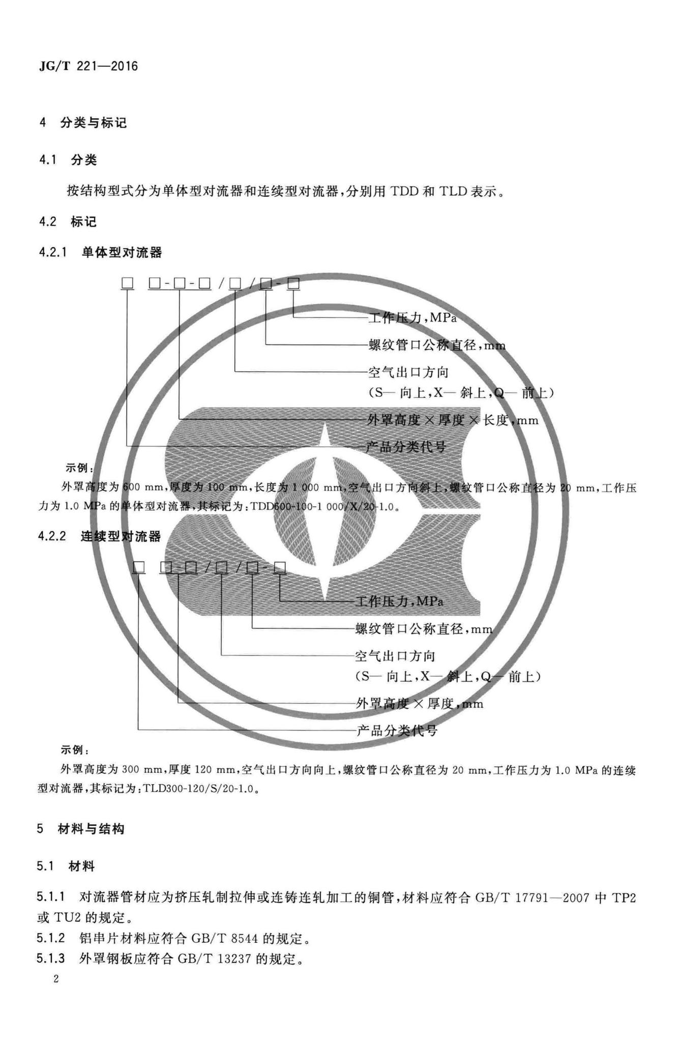 JG/T221-2016--铜管对流散热器