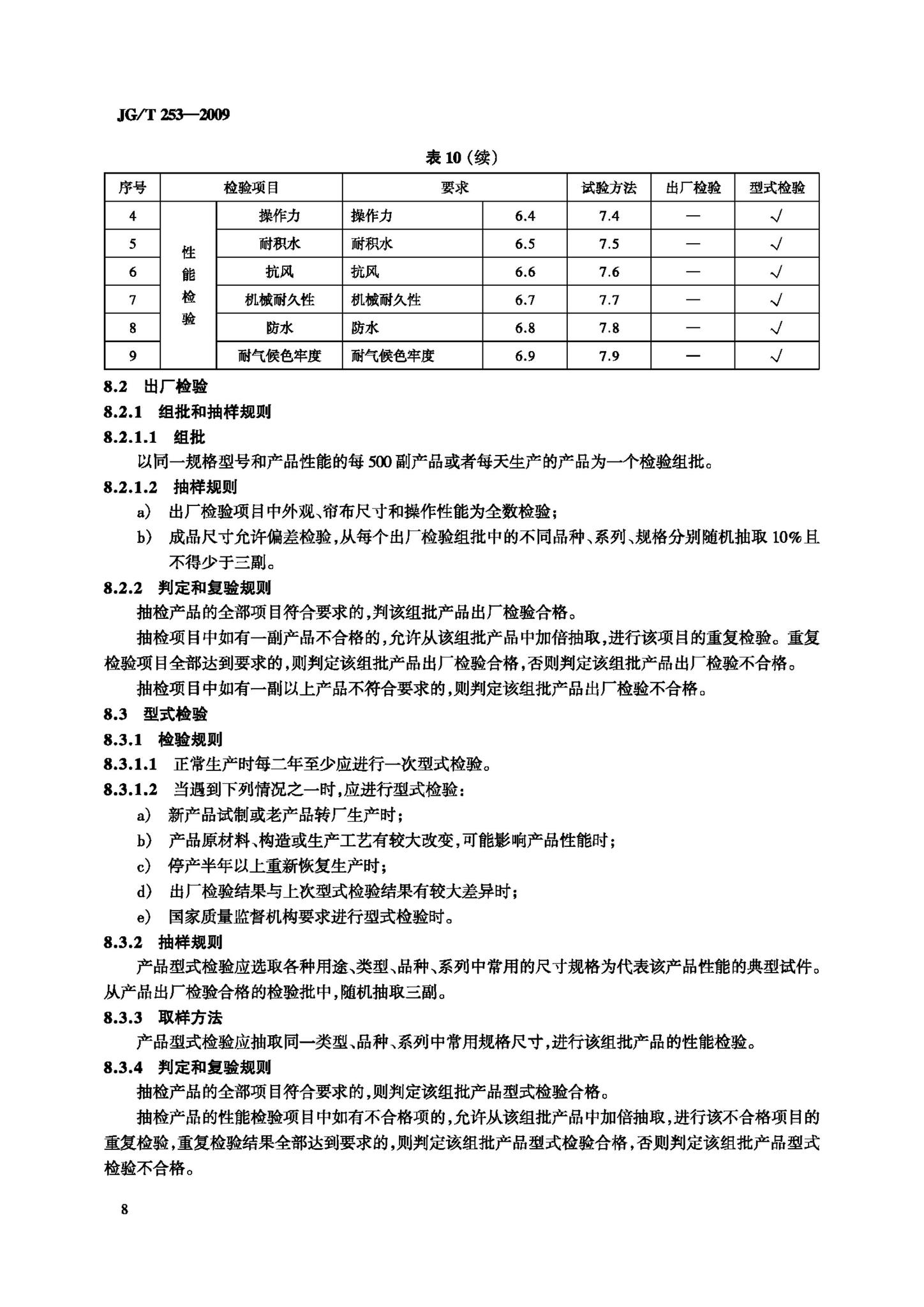 JG/T253-2009--建筑用曲臂遮阳篷