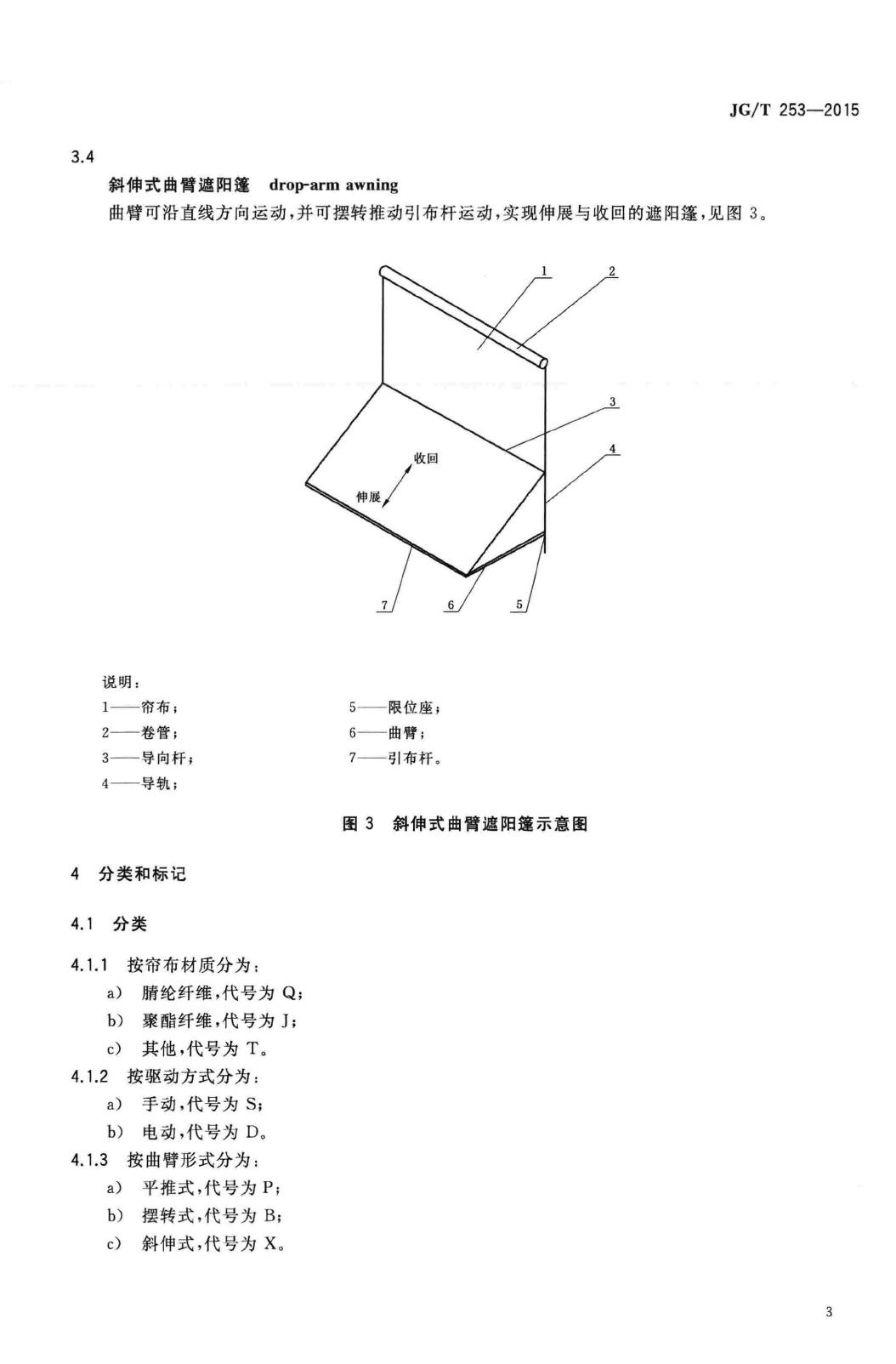 JG/T253-2015--建筑用曲臂遮阳篷