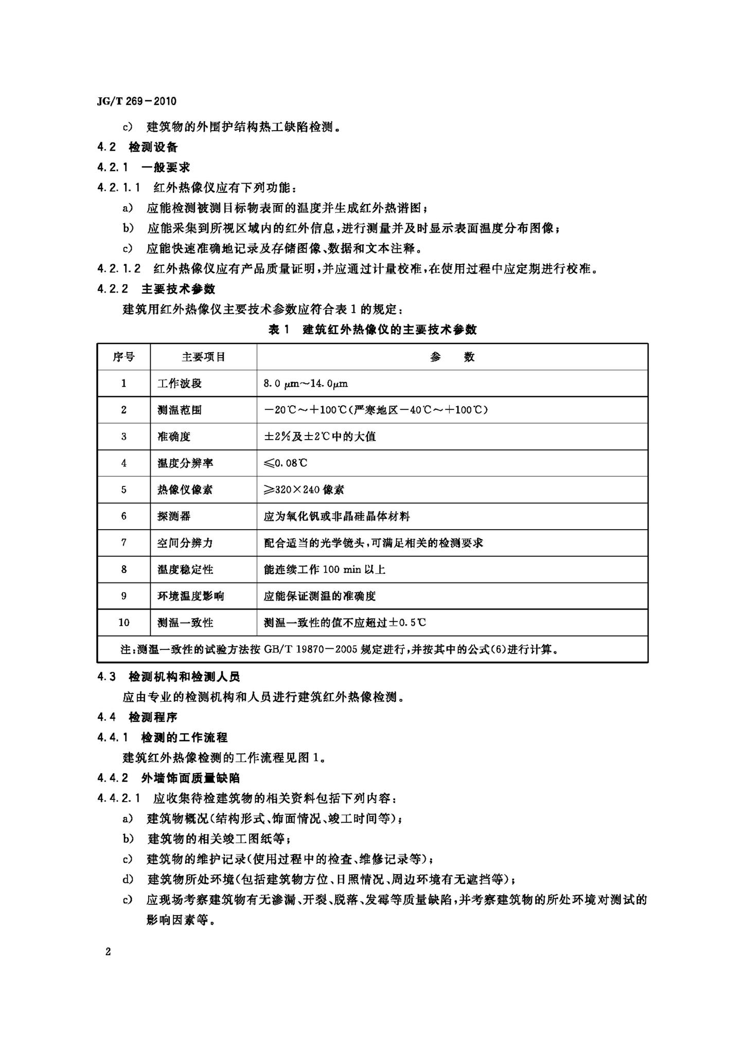 JG/T269-2010--建筑红外热像检测要求