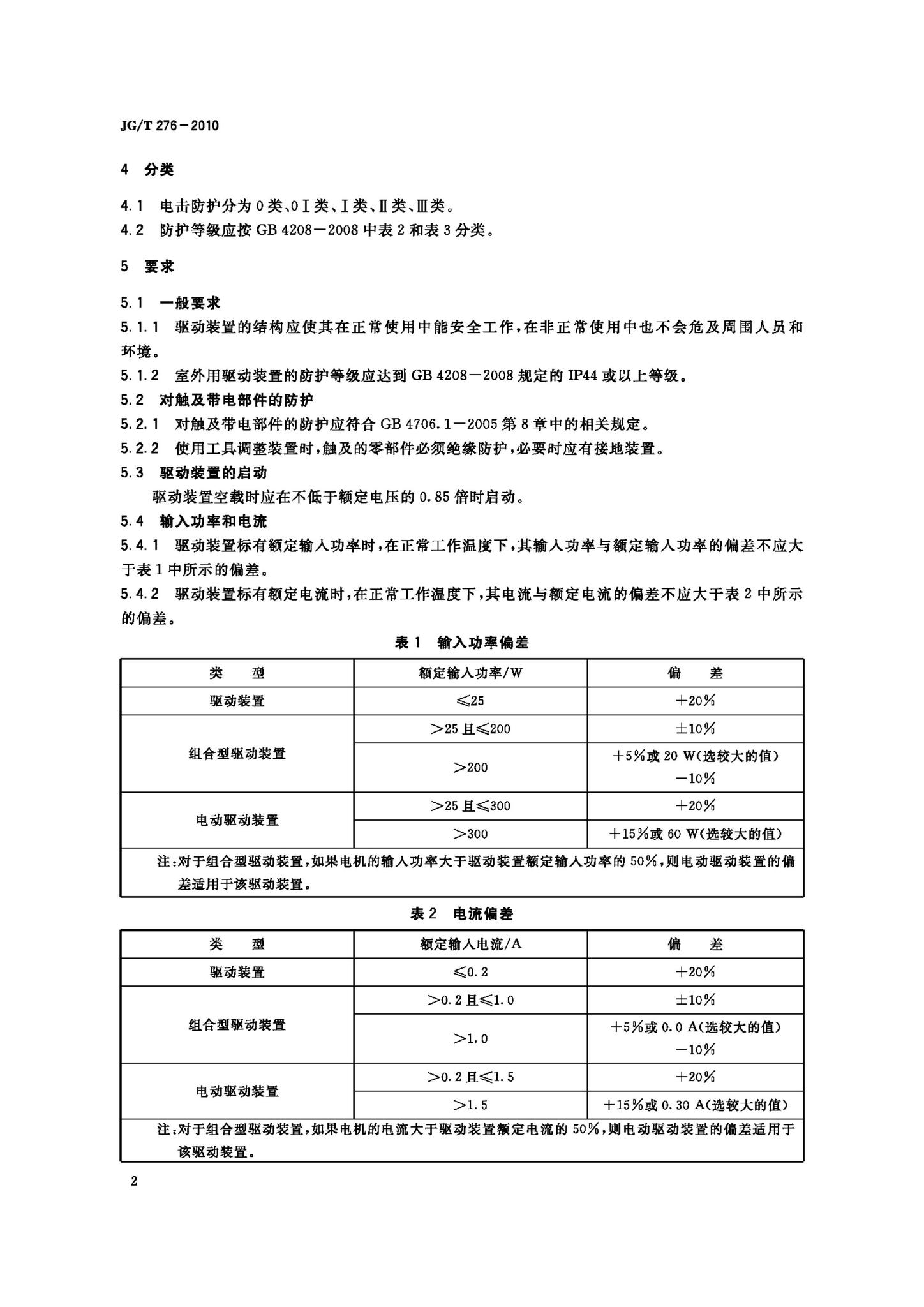 JG/T276-2010--建筑遮阳产品电力驱动装置技术要求