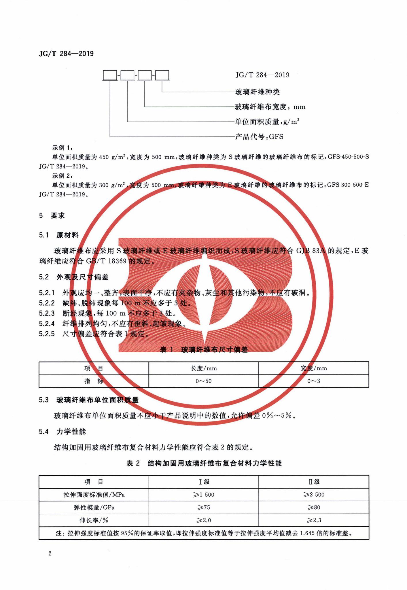 JG/T284-2019--结构加固修复用玻璃纤维布