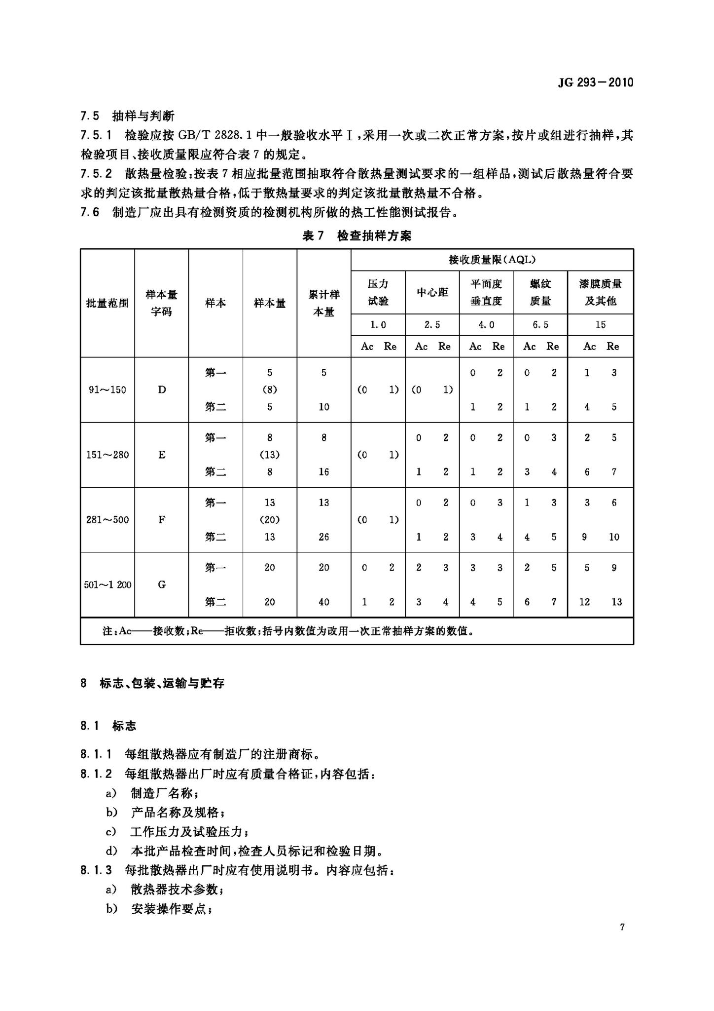 JG/T293-2010--压铸铝合金散热器