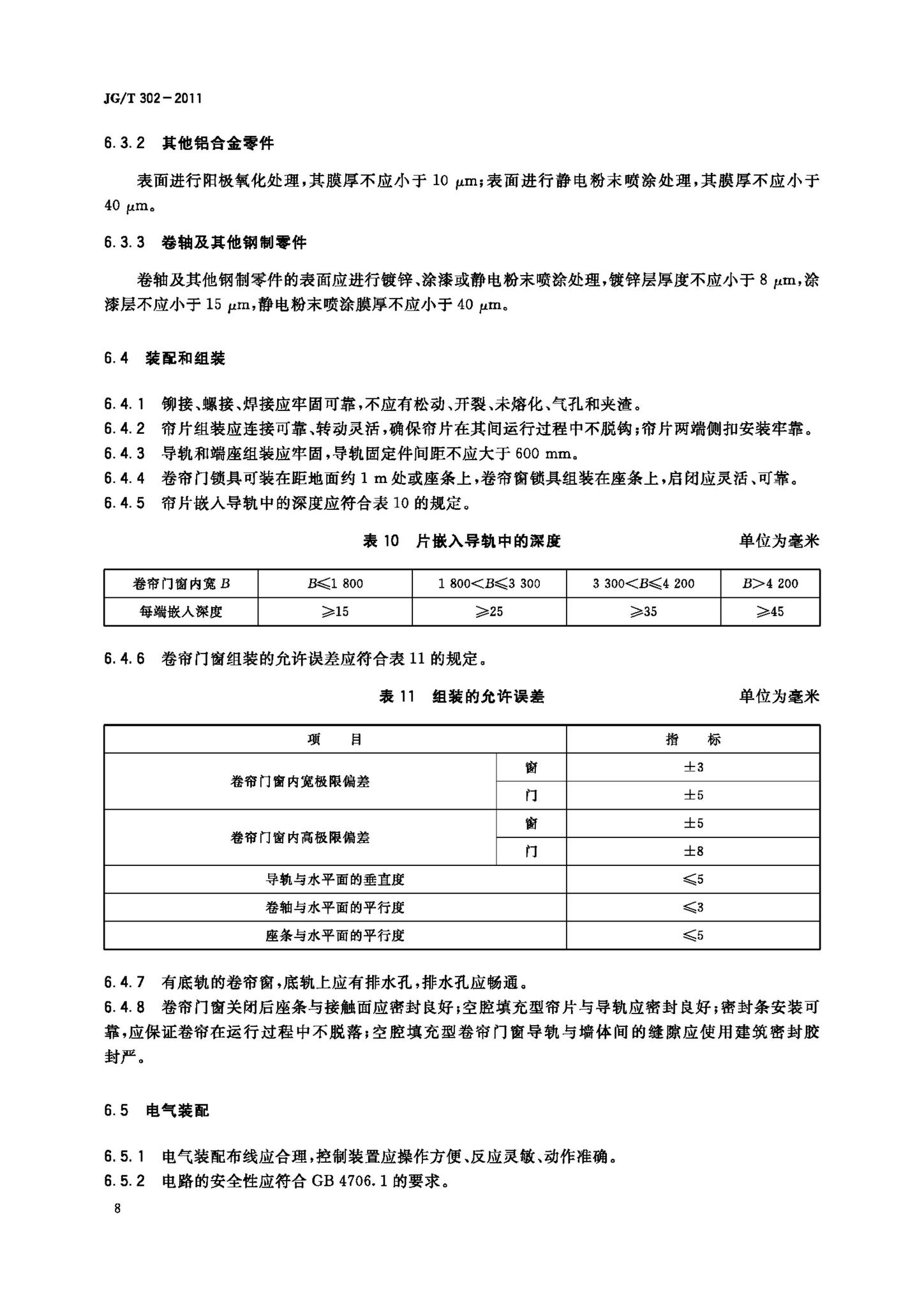 JG/T302-2011--卷帘门窗