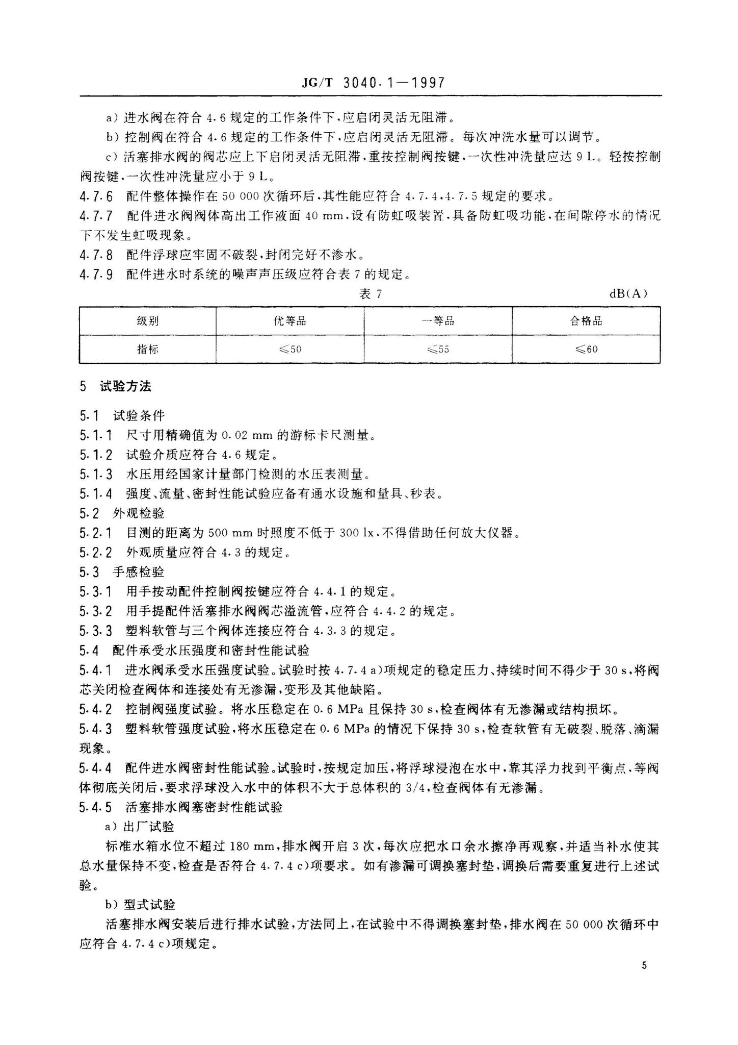 JG/T3040.1-1997--大便器冲洗装置——液压式水箱配件