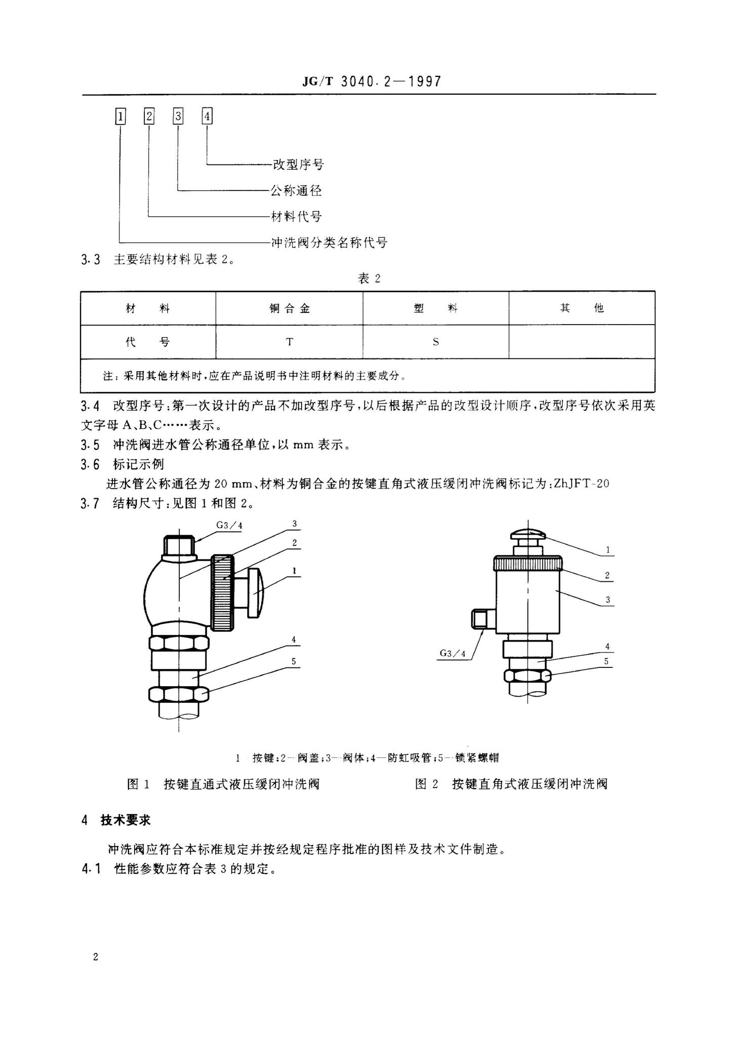 JG/T3040.2-1997--大便器冲洗装置——液压缓闭式冲洗阀