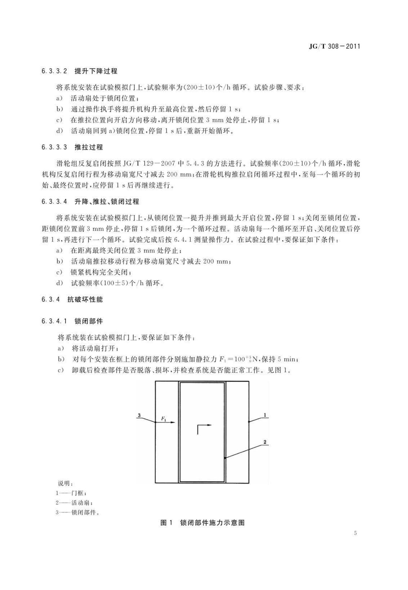 JG/T308-2011--建筑门用提升推拉五金系统