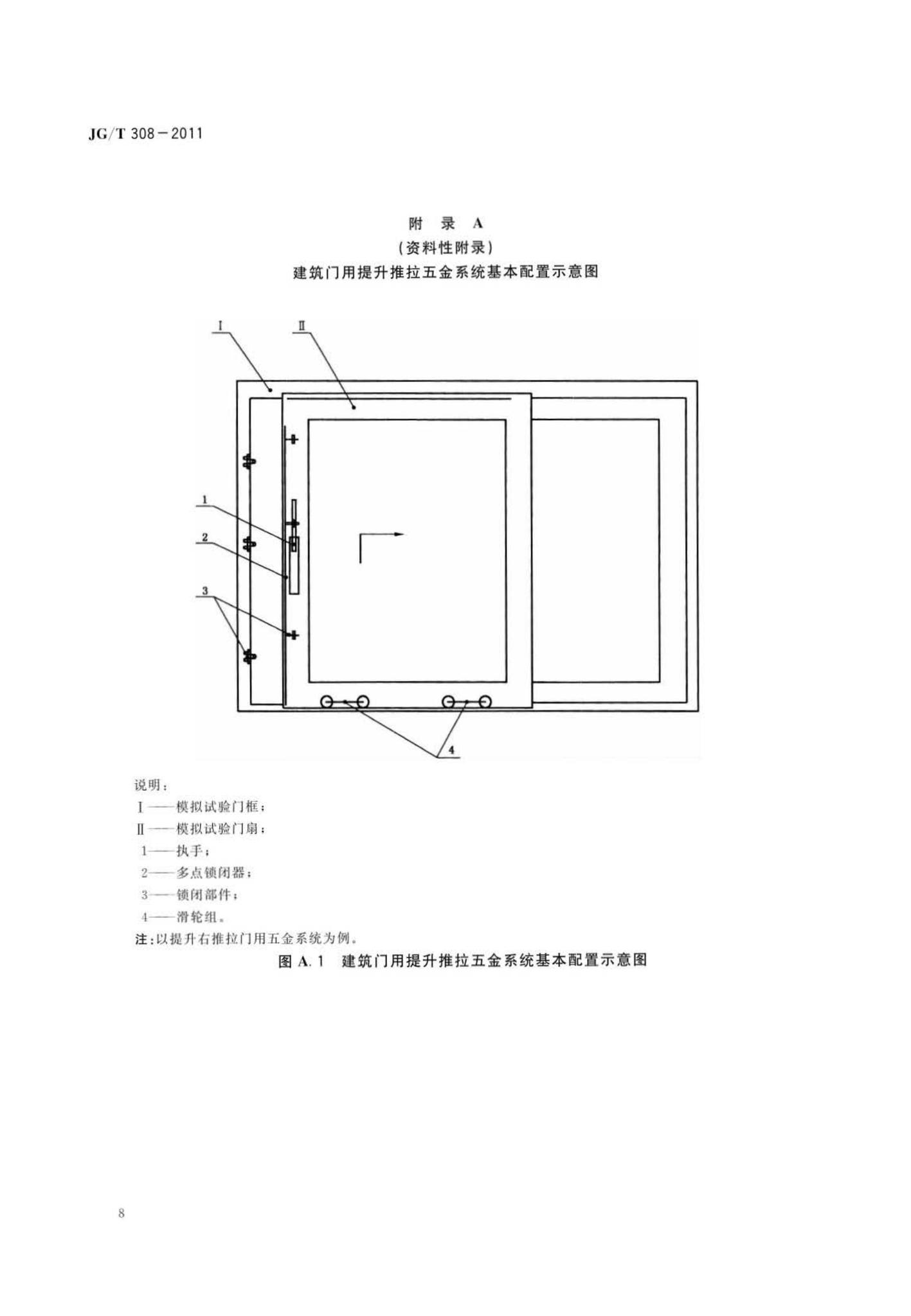 JG/T308-2011--建筑门用提升推拉五金系统