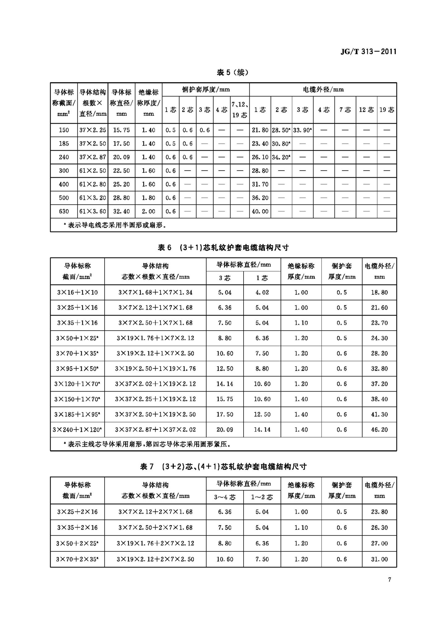 JG/T313-2011--额定电压750V及以下金属护套无机矿物绝缘电缆及终端