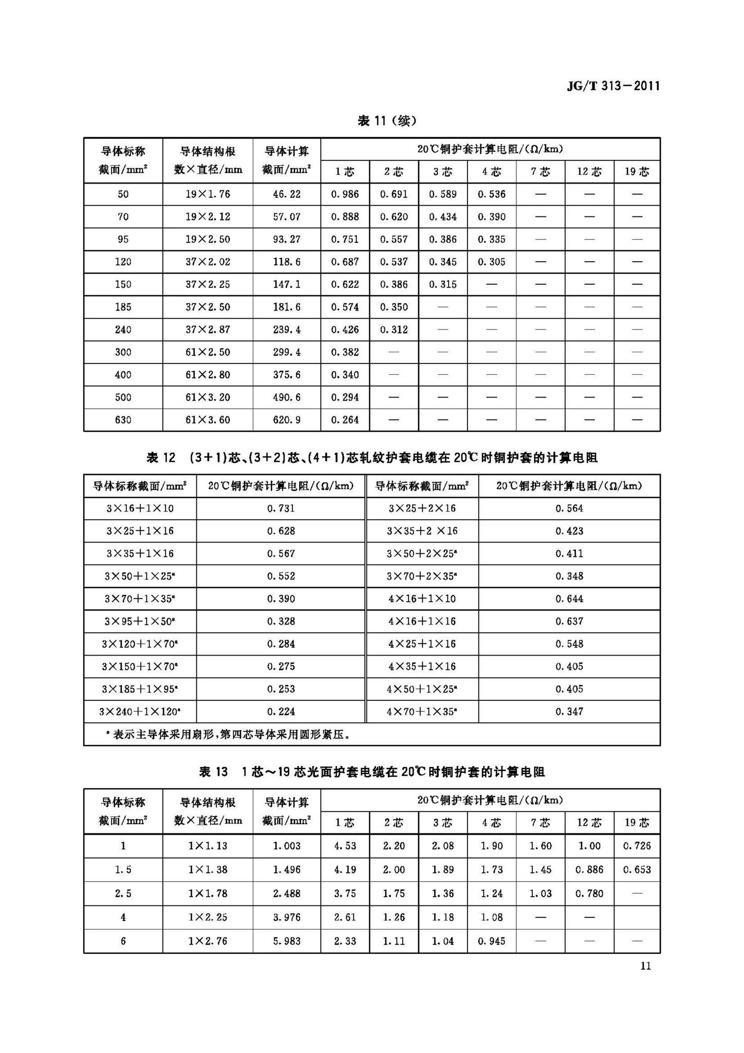 JG/T313-2011--额定电压750V及以下金属护套无机矿物绝缘电缆及终端