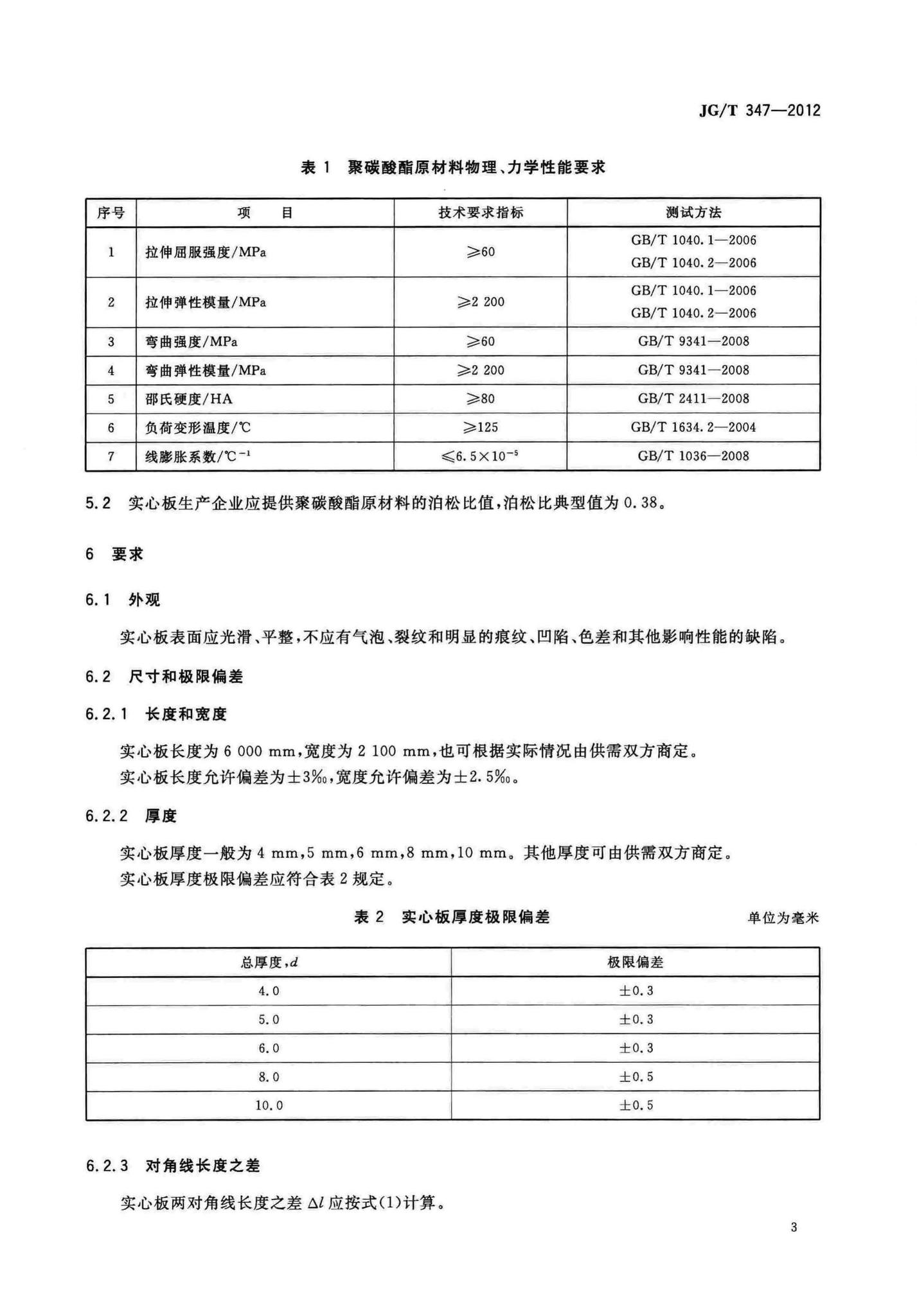 JG/T347-2012--聚碳酸酯(PC)实心板