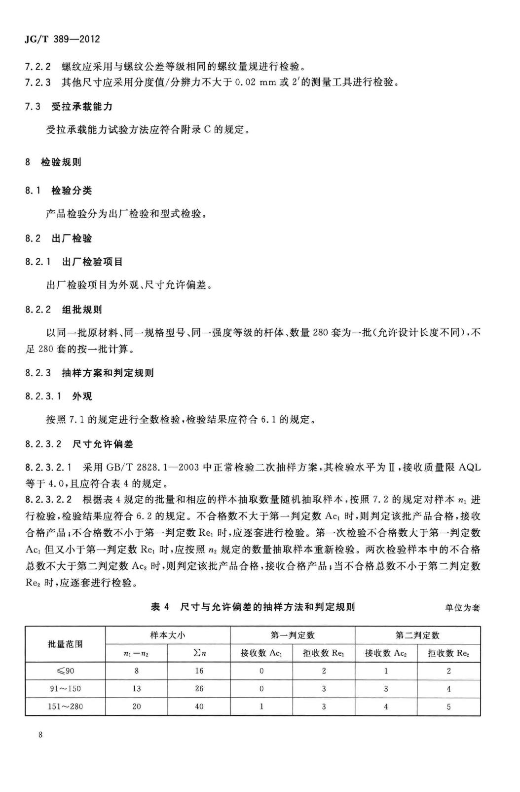 JG/T389-2012--建筑用钢质拉杆构件