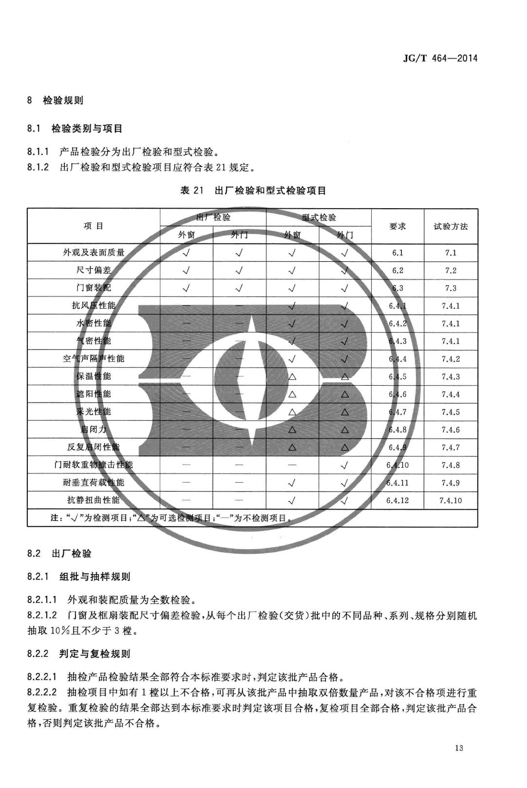 JG/T464-2014--集成材木门窗