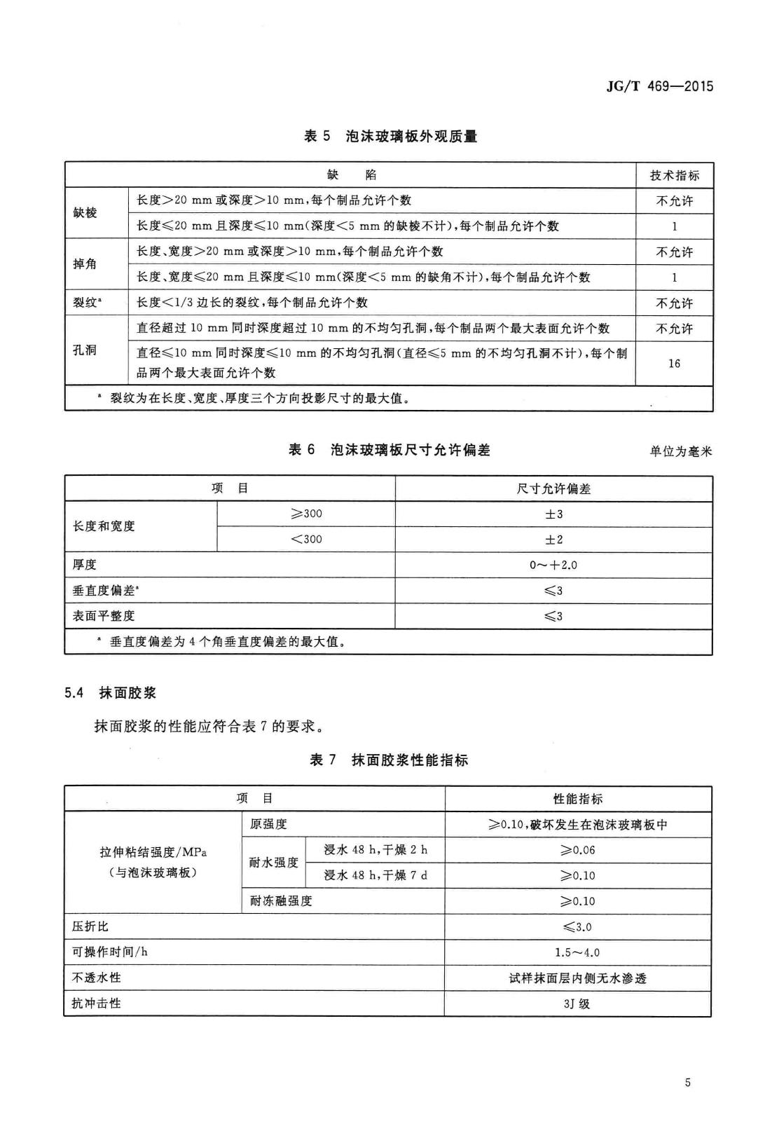 JG/T469-2015--泡沫玻璃外墙外保温系统材料技术要求