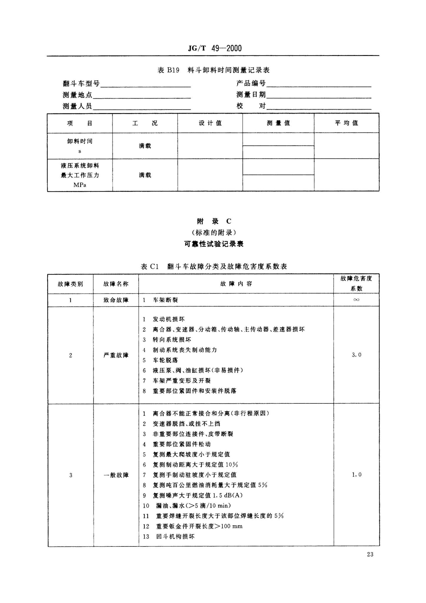 JG/T49-2000--翻斗车