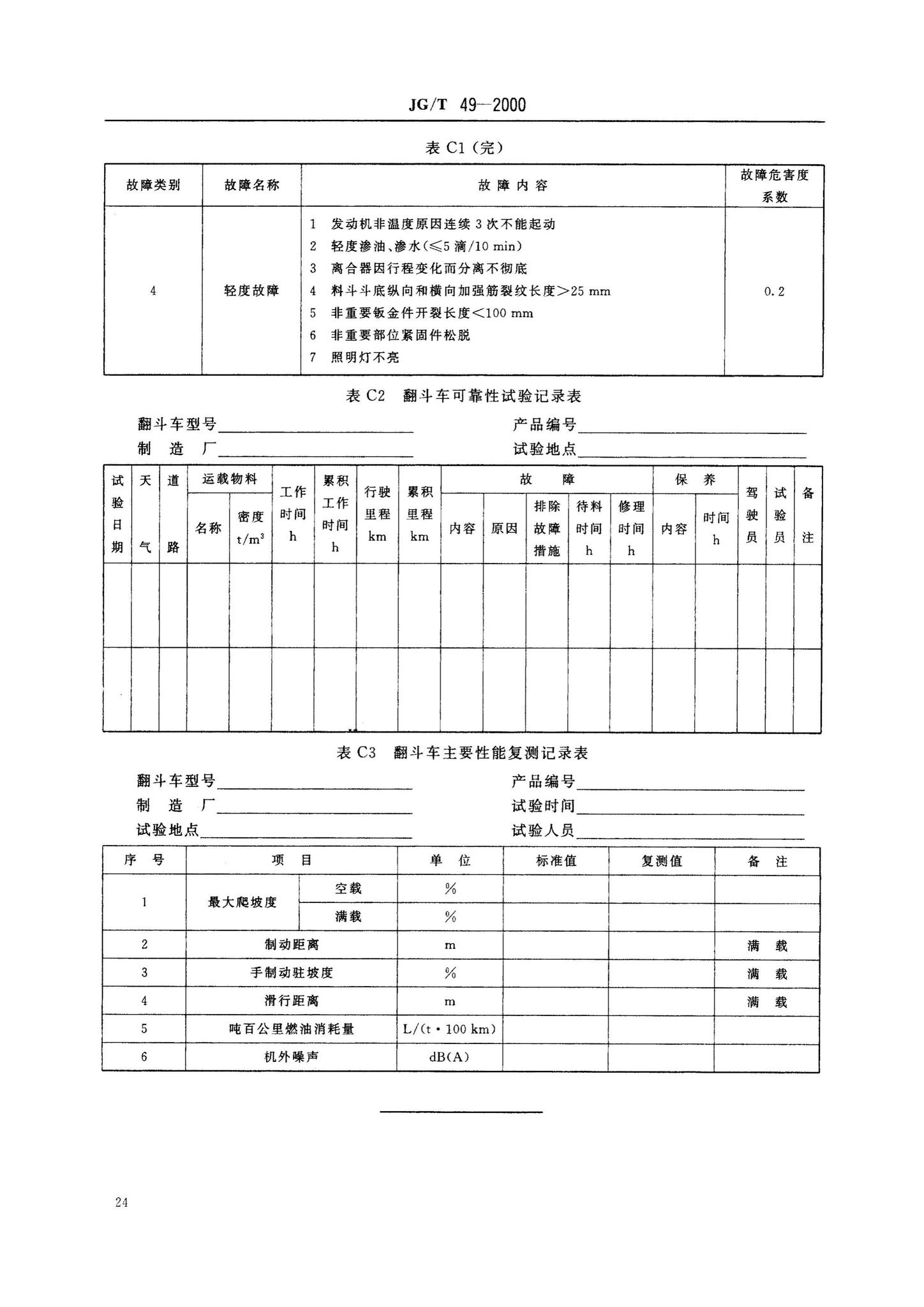 JG/T49-2000--翻斗车