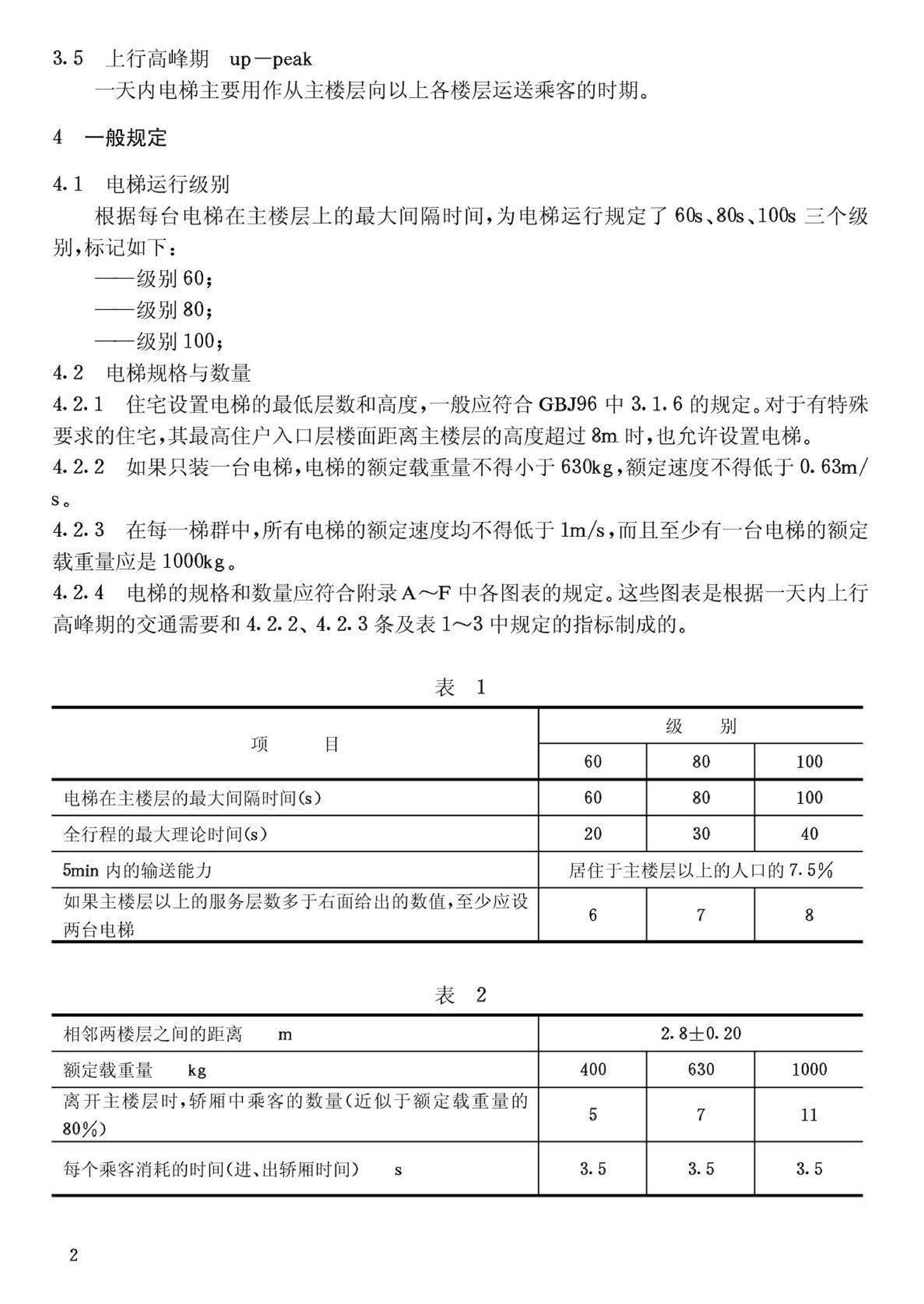 JG/T5010-92--住宅电梯的配置和选择