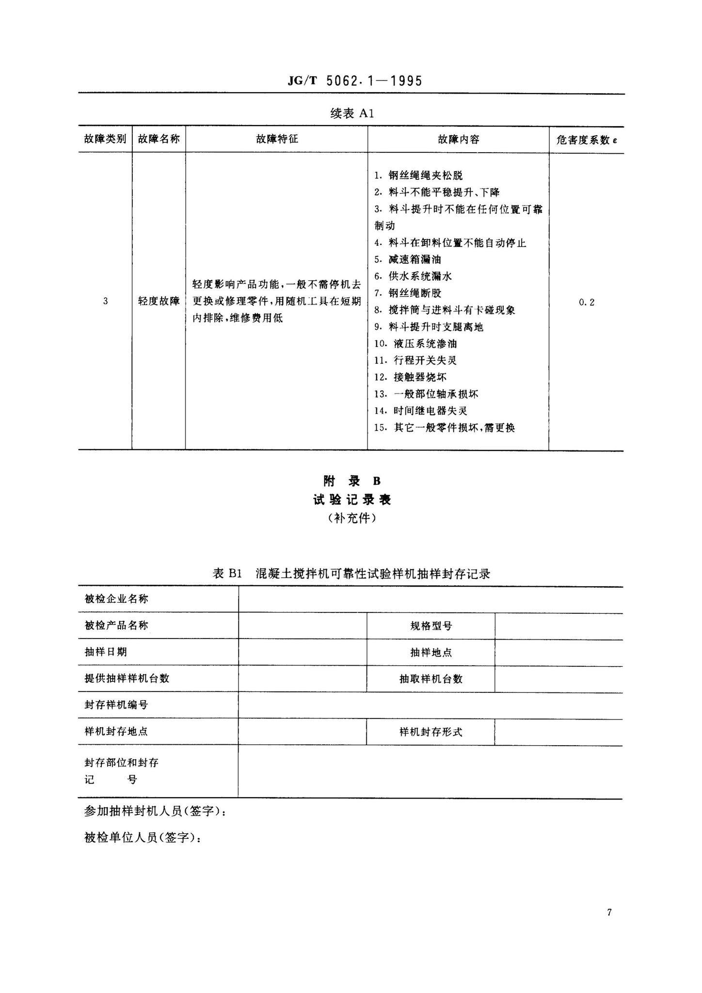 JG/T5062.1-1995--混凝土搅拌机可靠性试验方法