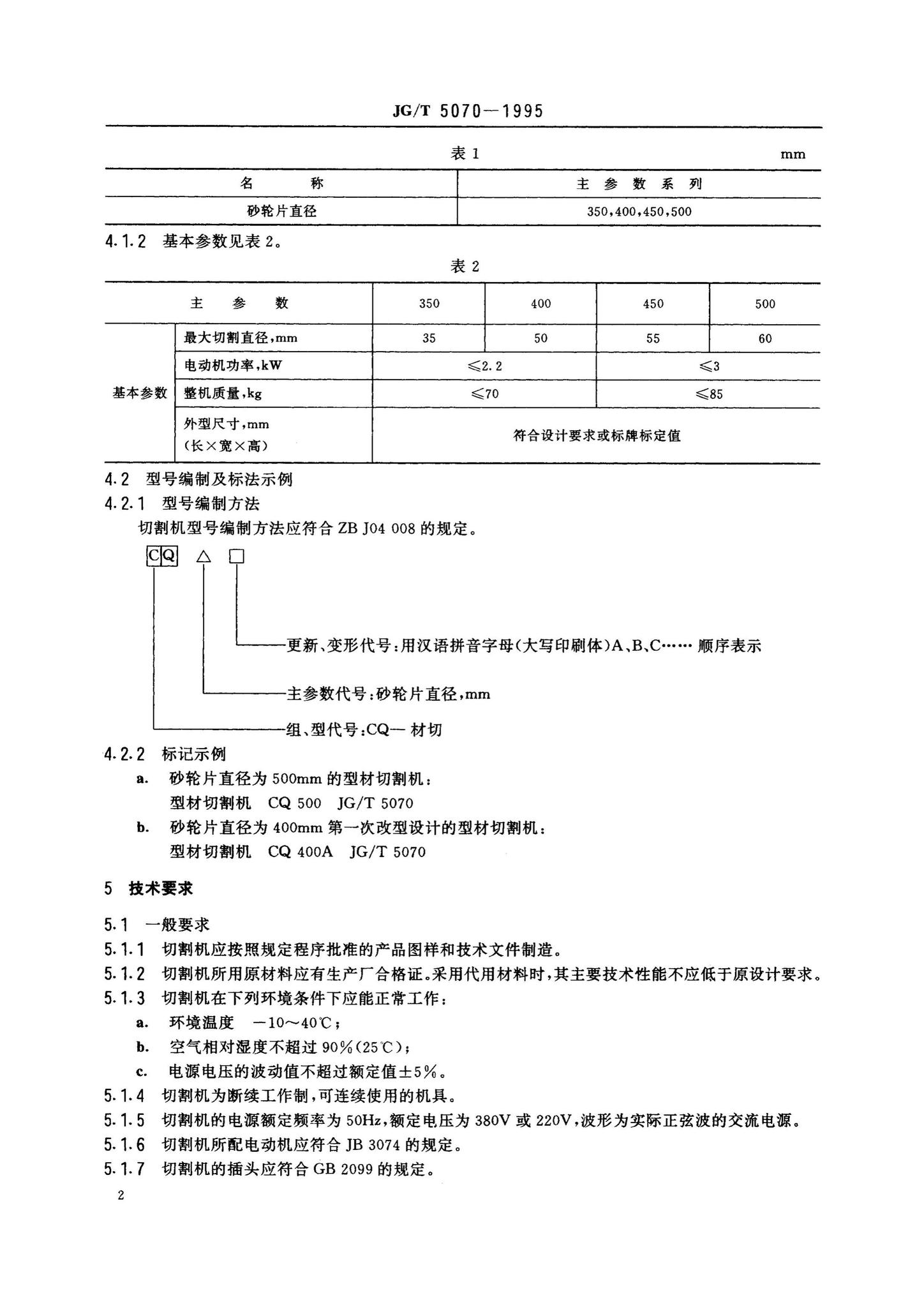 JG/T5070-1995--型材切割机