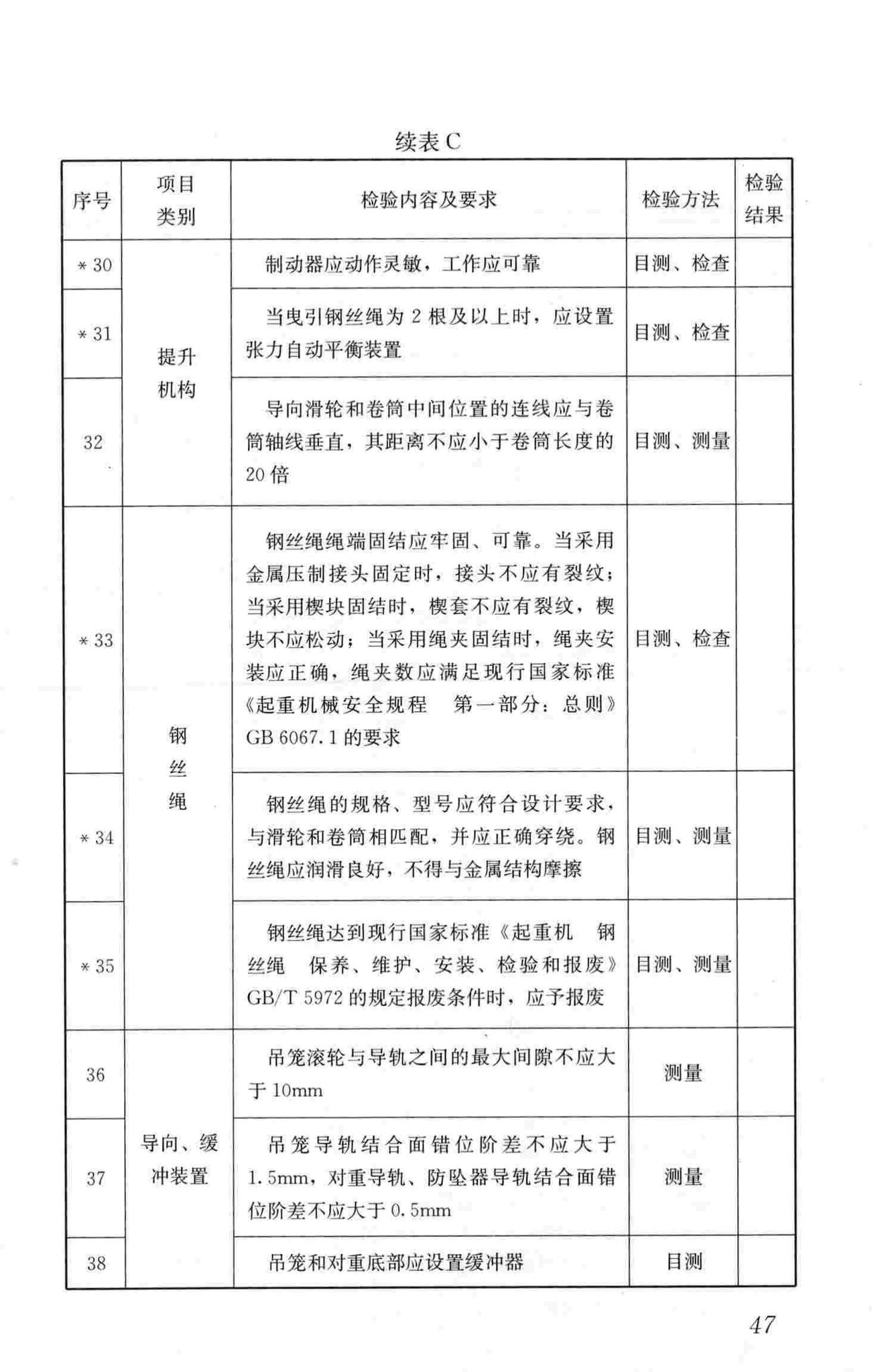 JGJ305-2013--建筑施工升降设备设施检验标准