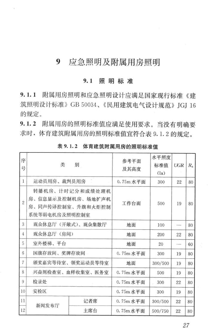 JGJ354-2014--体育建筑电气设计规范