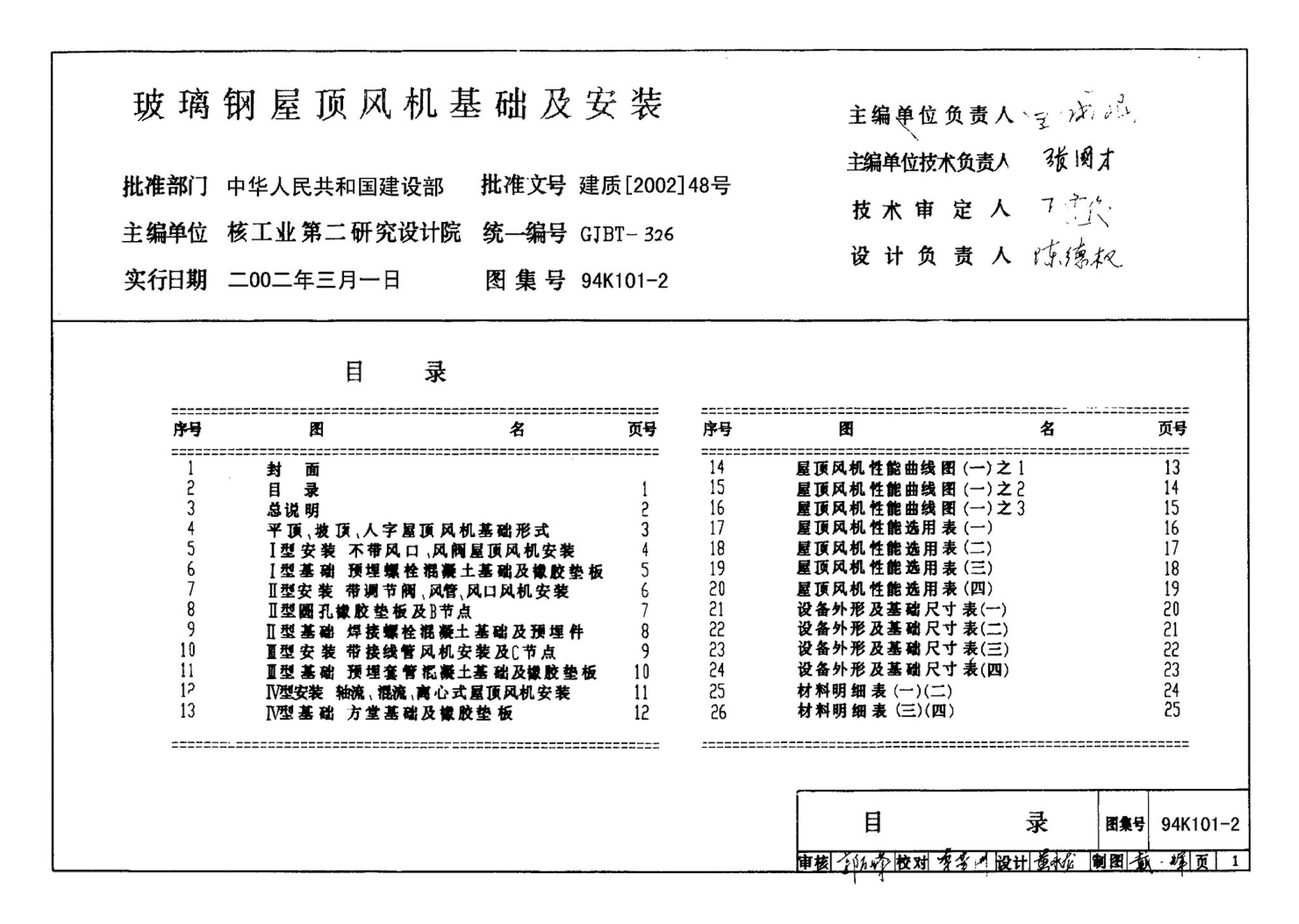 K101-1～3--通风机安装（2002合订本）