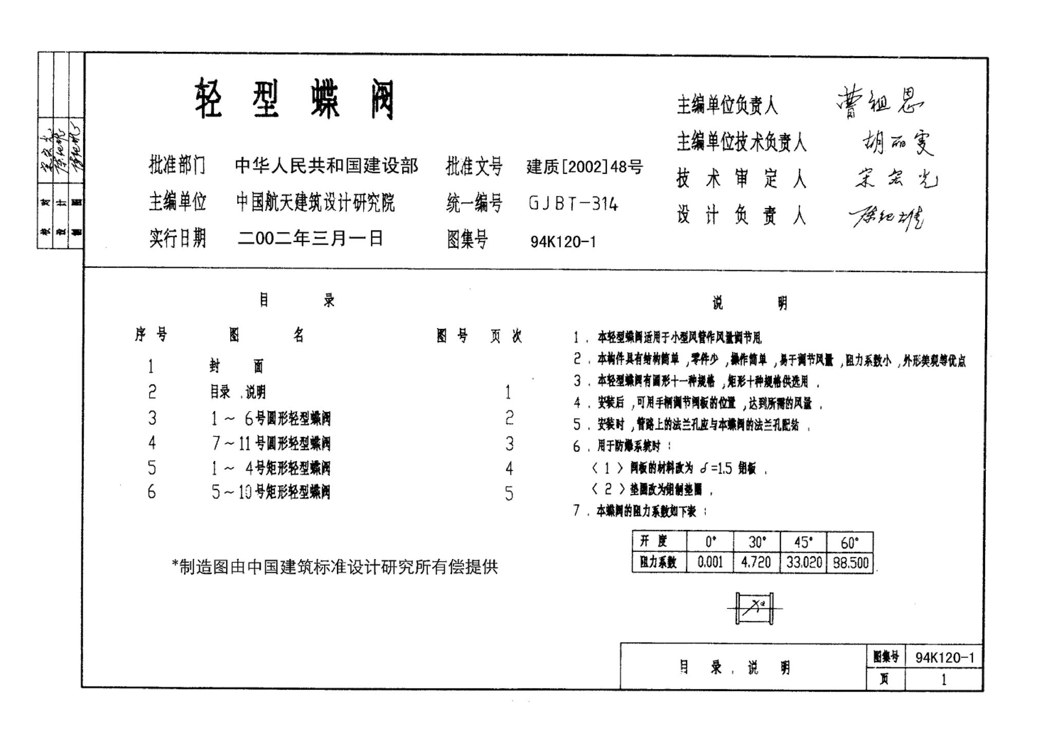 K120-1~2--风管蝶阀（2002年合订本）